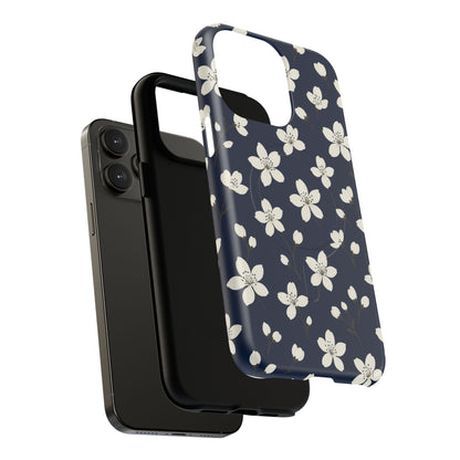 Navy Blossom Floral iPhone Case | MagSafe