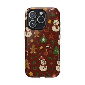 Snowman & Gingerbread Tough iPhone Case (MagSafe compatible)  Shamo's iPhone 15 Pro / Glossy