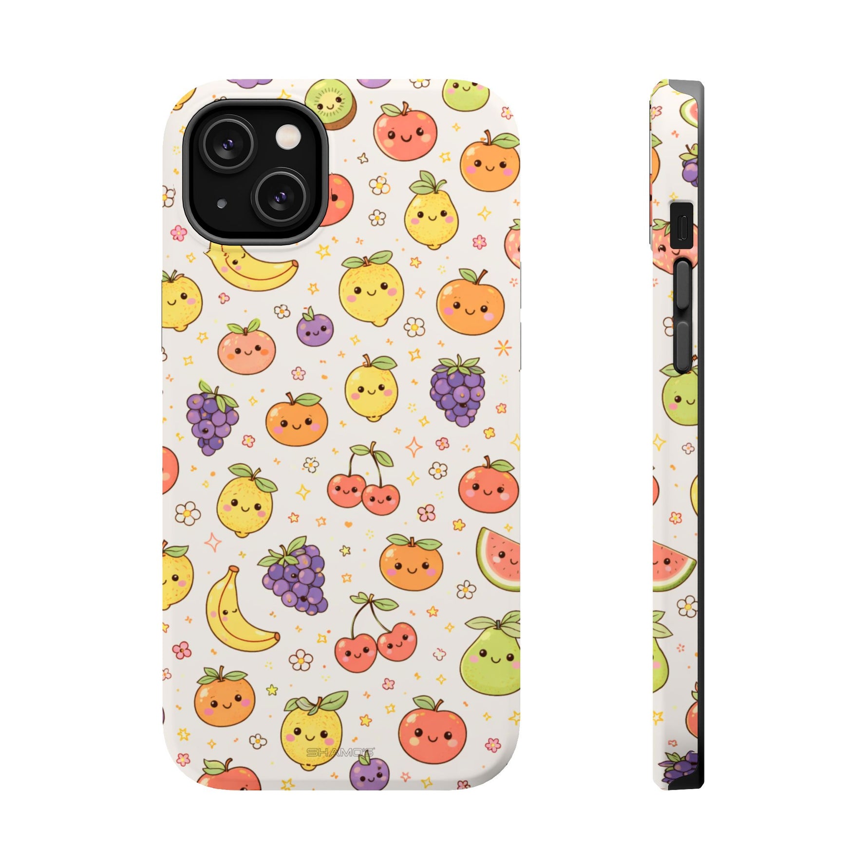 Cute Kawaii Fun Fruit Pattern Magnetic Impact-Resistant iPhone Case with MagSafe Compatibility