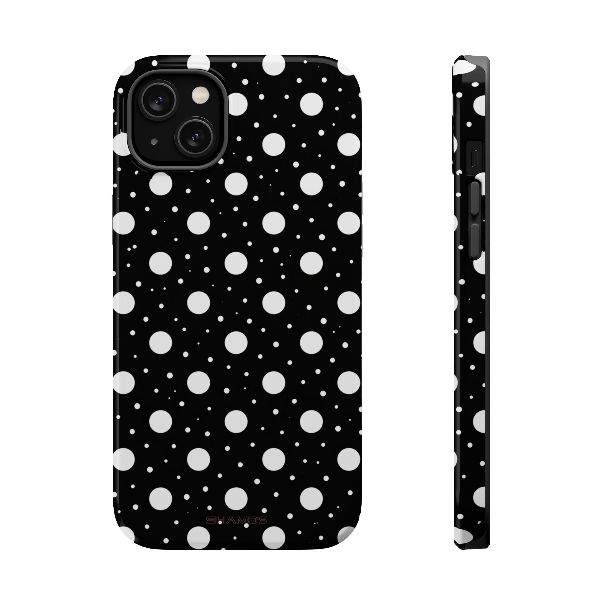 Polka Dot Impact-Resistant iPhone Case | MagSafe - iPhone 14 Plus / Glossy - Shamo's