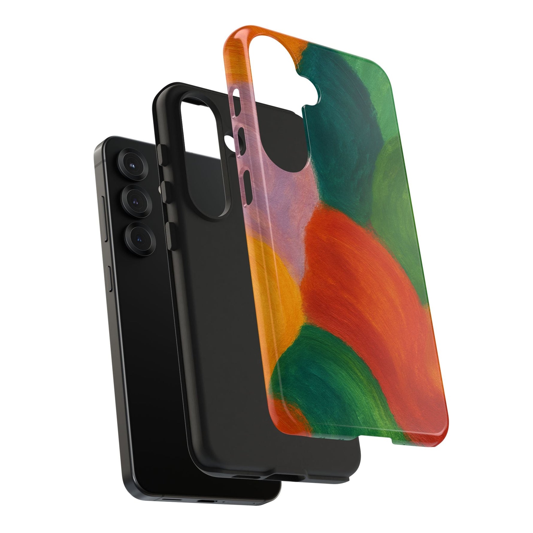 Abstract Color Wave Tough Phone Case — Bold Orange & Green Protective Phone Cover  Shamo's