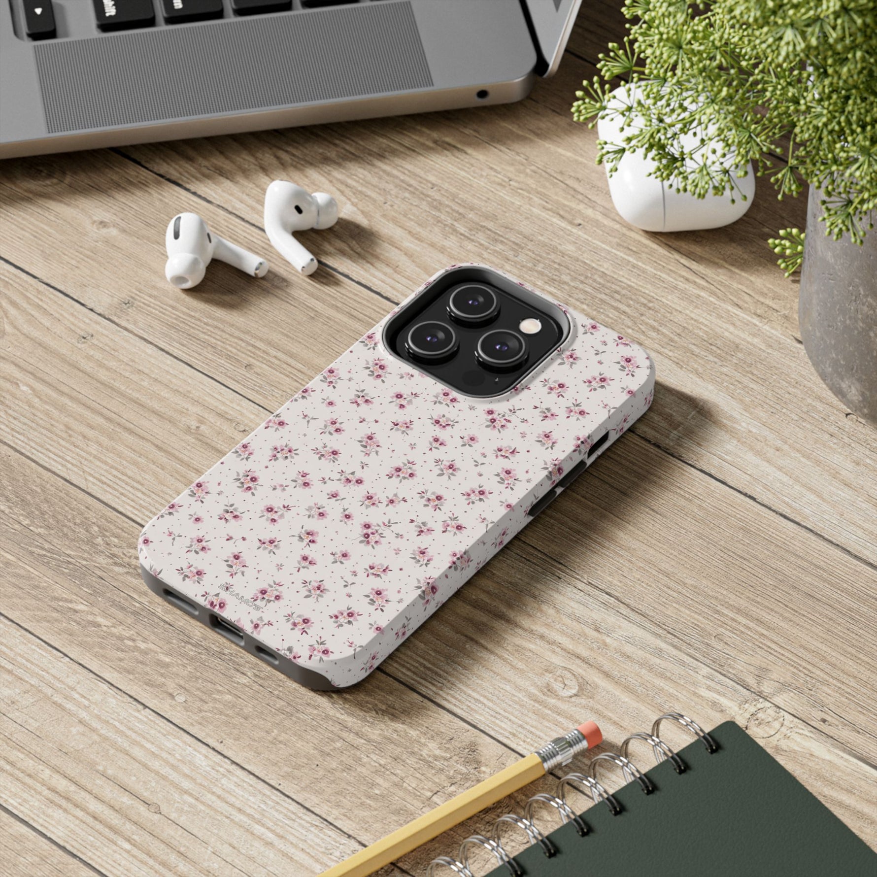 Rosebud Floral Tough iPhone Case — Pink Vintage Flower Protective Cover - iPhone 17 - Shamo's