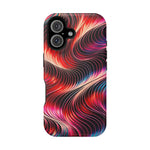 Abstract Red Wave Magnetic Impact-Resistant Phone Case | MagSafe