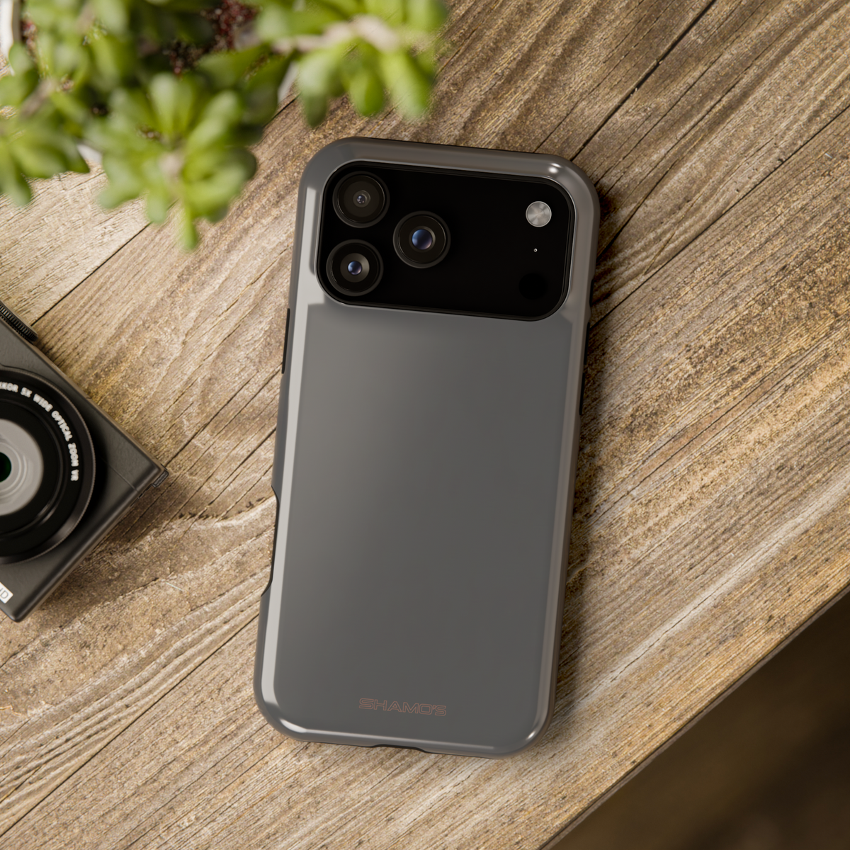 Charcoal Ink Black Solid Color Impact-Resistant iPhone Case | Slim Shockproof Magsafe-Compatible