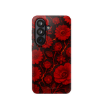 Funda para iPhone con diseño floral en rojo oscuro de lava derretida — Compatible con MagSafe