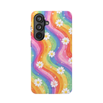 Funda magnética Rainbow Daisy resistente a impactos compatible con MagSafe