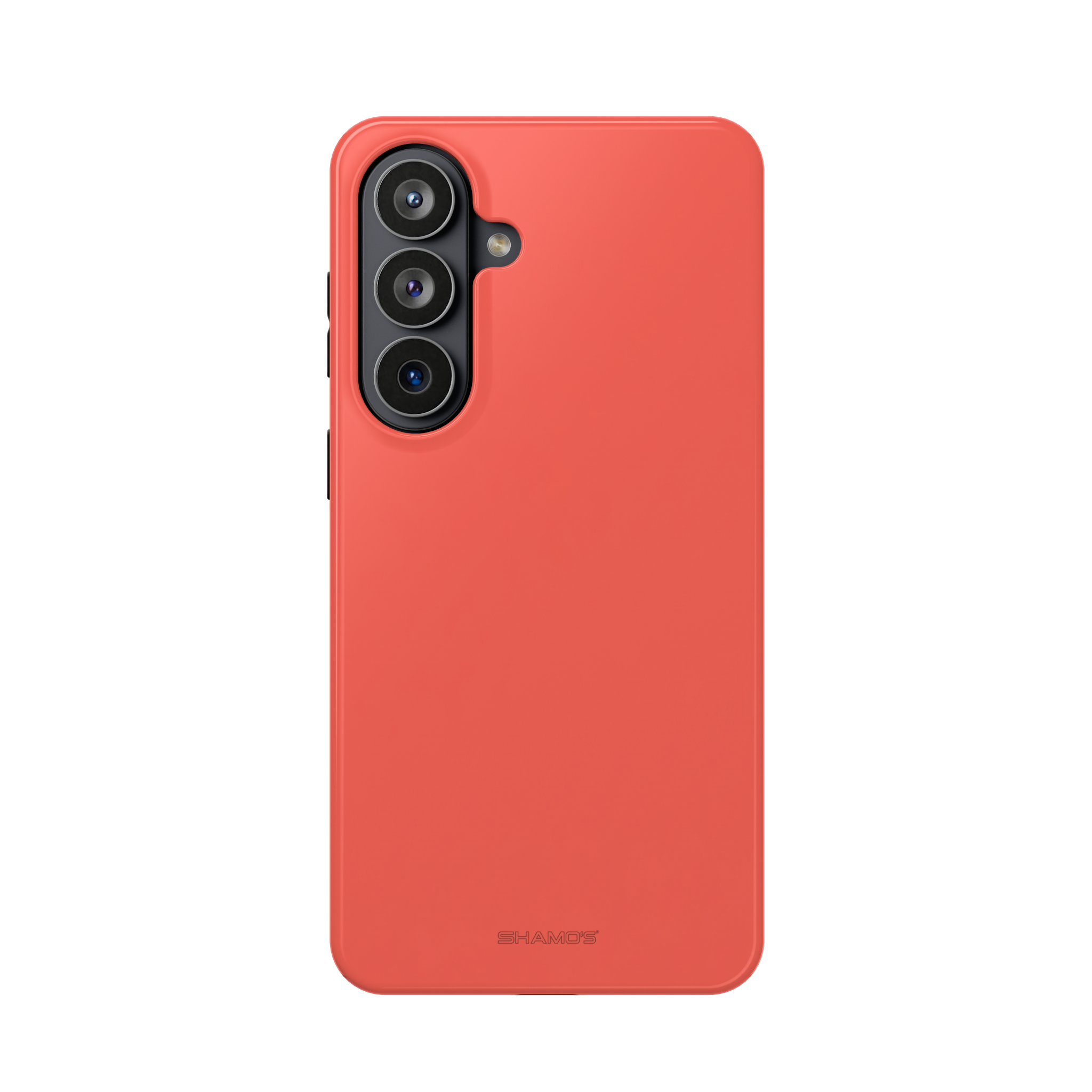 Coral Flame (Red) Solid Color MagSafe Compatible Impact-Resistant iPhone Case | Slim Magnetic Protective Cover - Samsung Galaxy S26 / Glossy - Shamo's