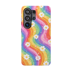 Funda magnética Rainbow Daisy resistente a impactos compatible con MagSafe