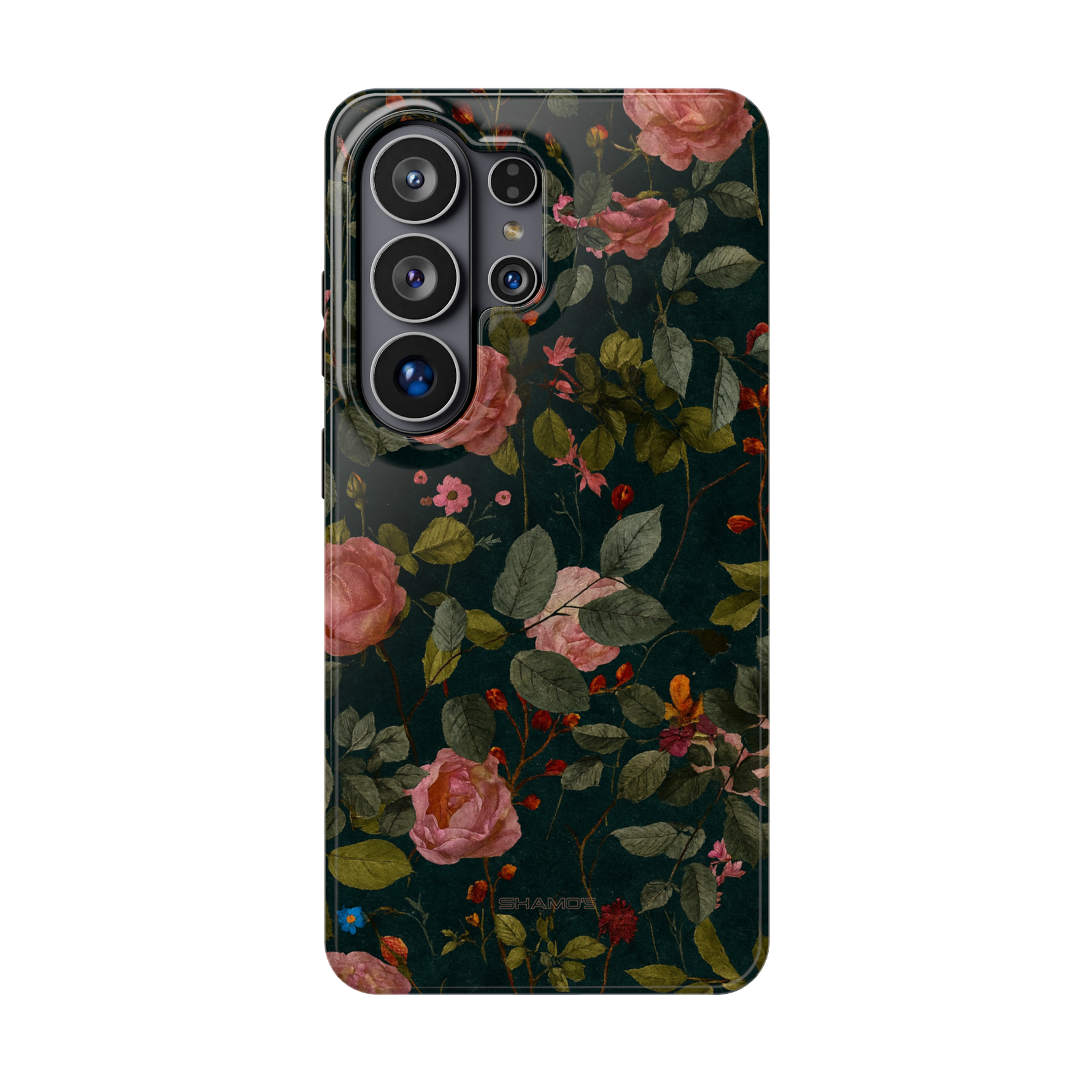 Realistische iPhone-Hülle mit Rosenmuster und MagSafe-Anschluss