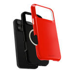 Electric Red Solid Color MagSafe Compatible Impact-Resistant iPhone Case | Slim Protective Cover
