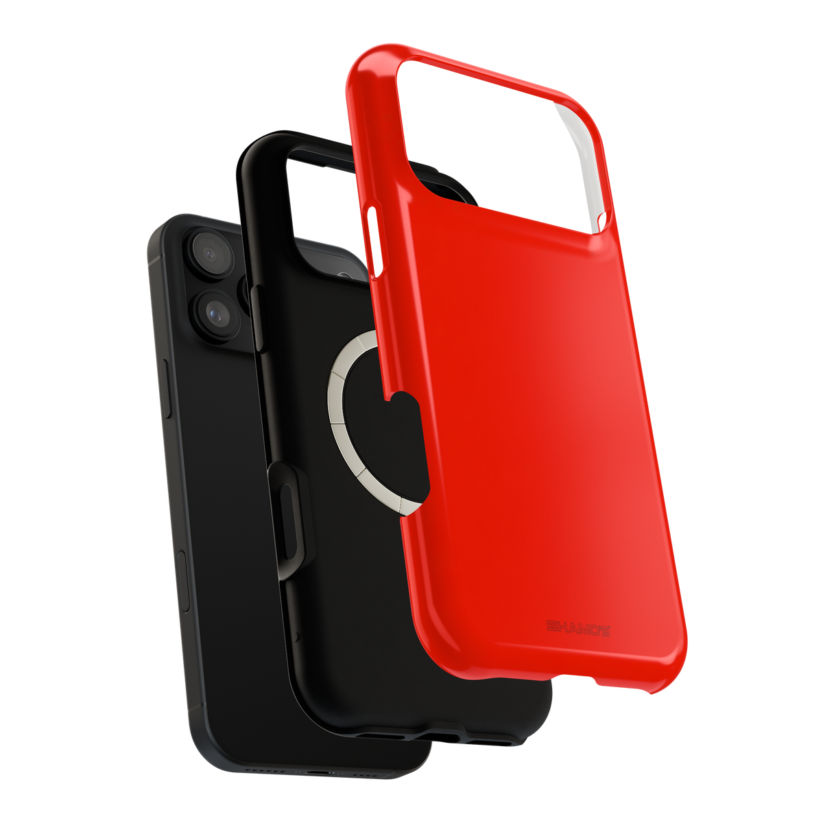 Electric Red Solid Color MagSafe Compatible Impact-Resistant iPhone Case | Slim Protective Cover