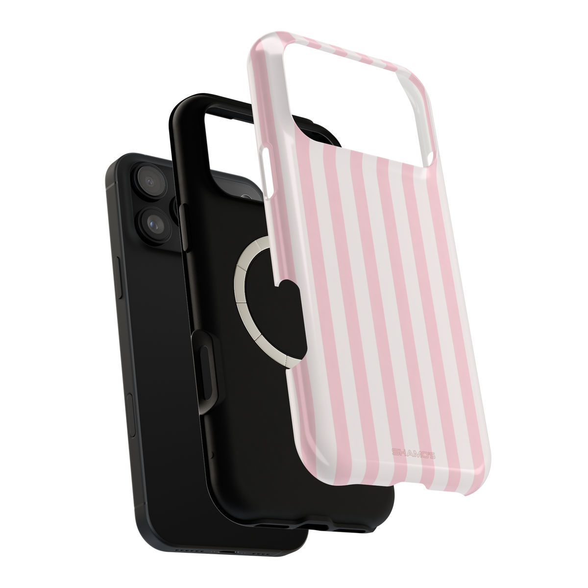 Pink Stripe Impact-Resistant Phone Case | MagSafe