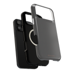Charcoal Ink Black Solid Color Impact-Resistant iPhone Case | Slim Shockproof Magsafe-Compatible