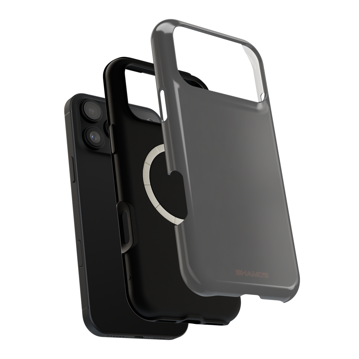 Charcoal Ink Black Solid Color Impact-Resistant iPhone Case | Slim Shockproof Magsafe-Compatible