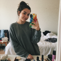 Amateur lifestyle mirror selfie - Vibrant Abstract Paint Explosion