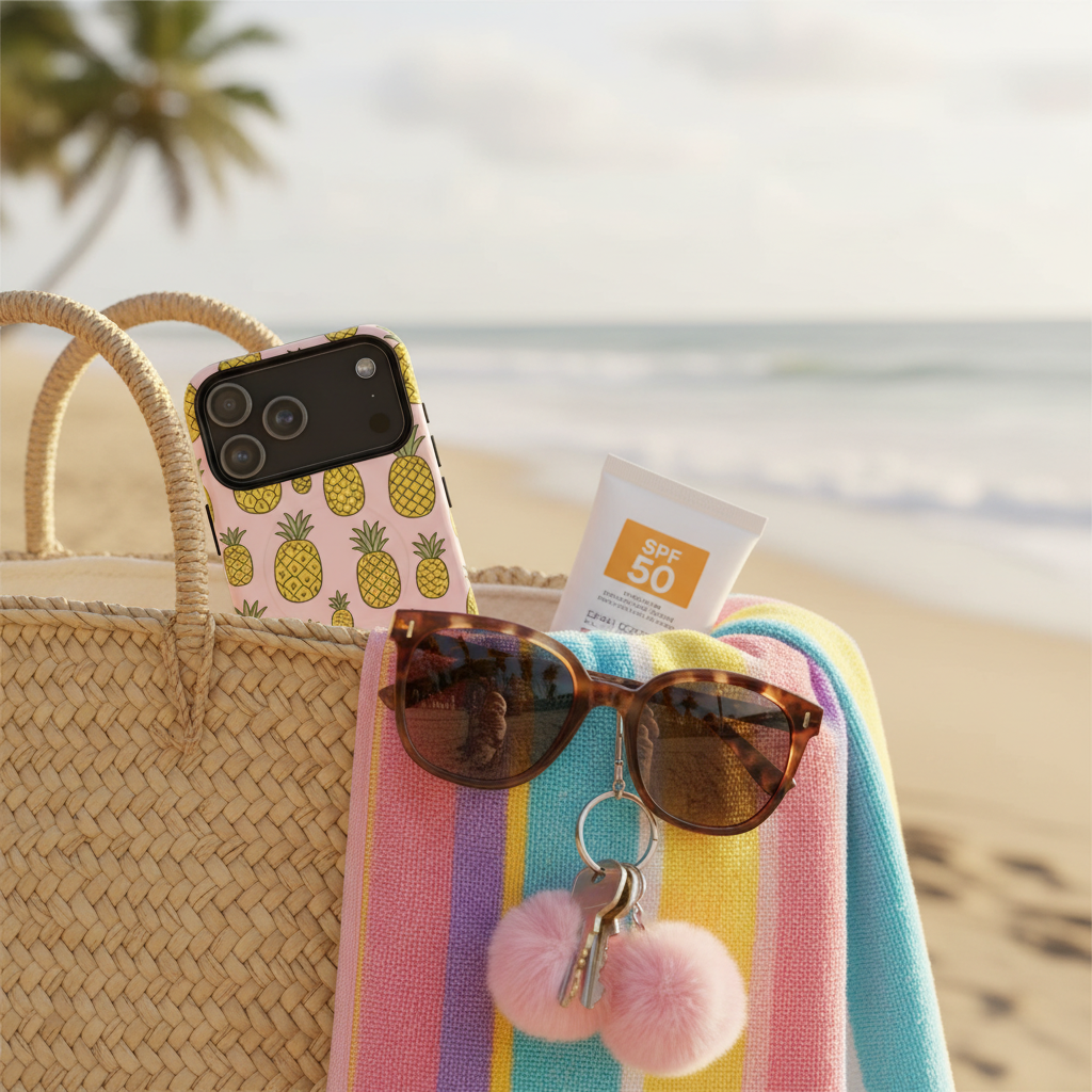 Beach bag with accessories