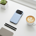 Blue chain phone case workspace