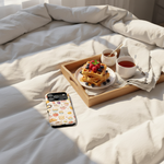 Breakfast in bed flatlay