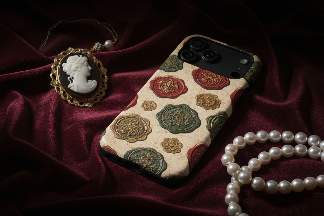 Burgundy Velvet with Antique Jewelry
