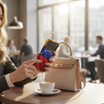 Café moment with Venezuelan flag case