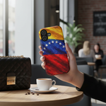 Café moment with Venezuelan flag case