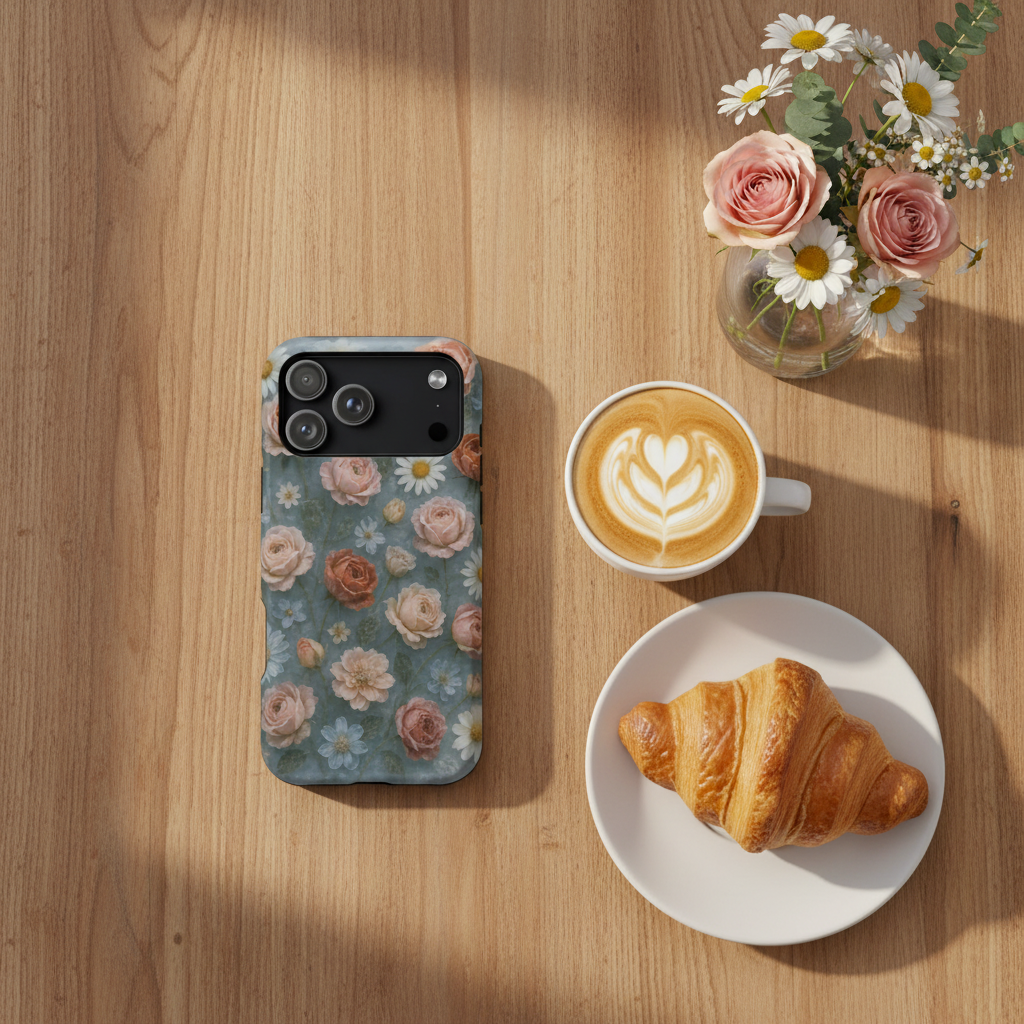 Cafe table with latte