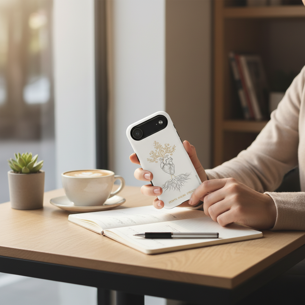 Cafe with latte and notebook