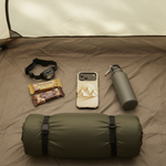 Camping tent flatlay