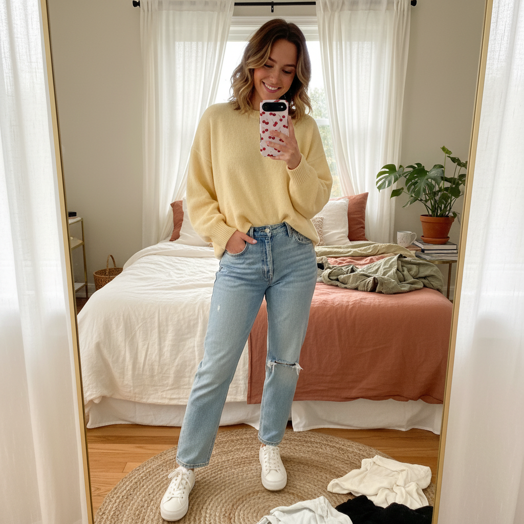 Cherry case mirror selfie lifestyle