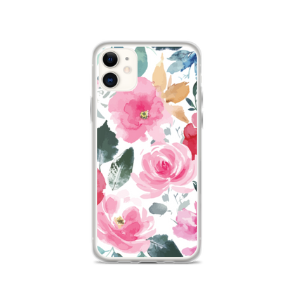Clear Case for iPhone with flower design