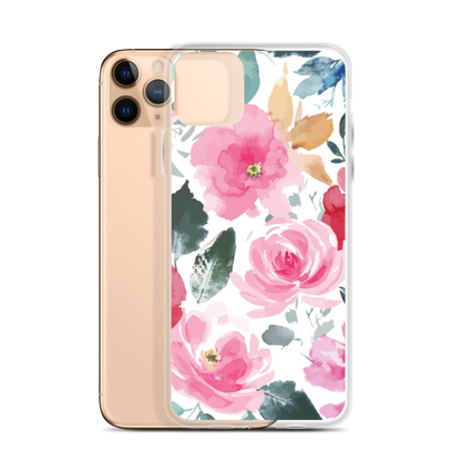 Clear Case for iPhone with flower design