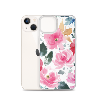 Clear Case for iPhone with flower design