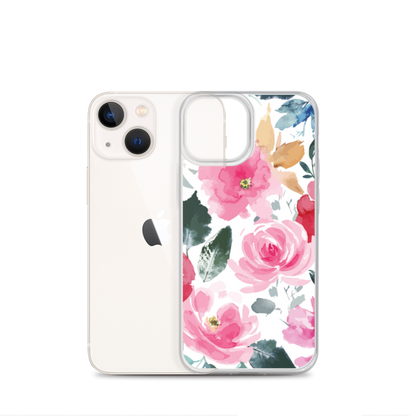 Clear Case for iPhone with flower design