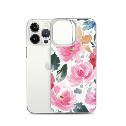 Clear Case for iPhone with flower design