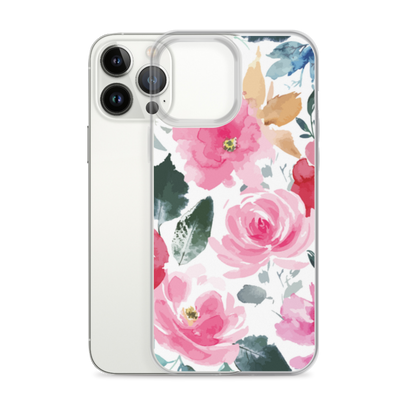 Clear Case for iPhone with flower design
