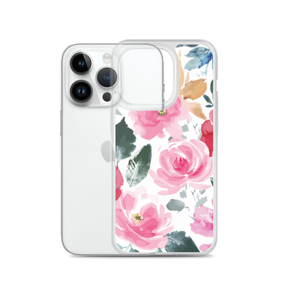 Clear Case for iPhone with flower design