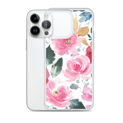 Clear Case for iPhone with flower design