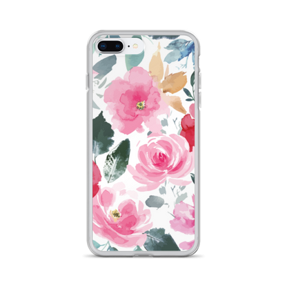 Clear Case for iPhone with flower design