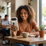 "Connected Lines" Minimalist iPhone Case — MagSafe, Magnetic Impact-Resistant - iPhone 17 / Glossy - Shamo's