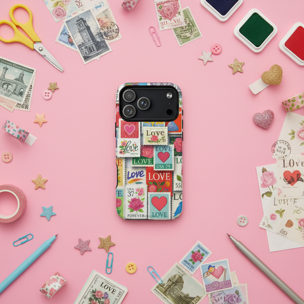 Craft supplies flatlay