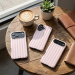 Pink Stripe Impact-Resistant Phone Case | MagSafe