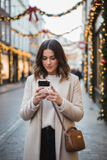 Festive city street setting