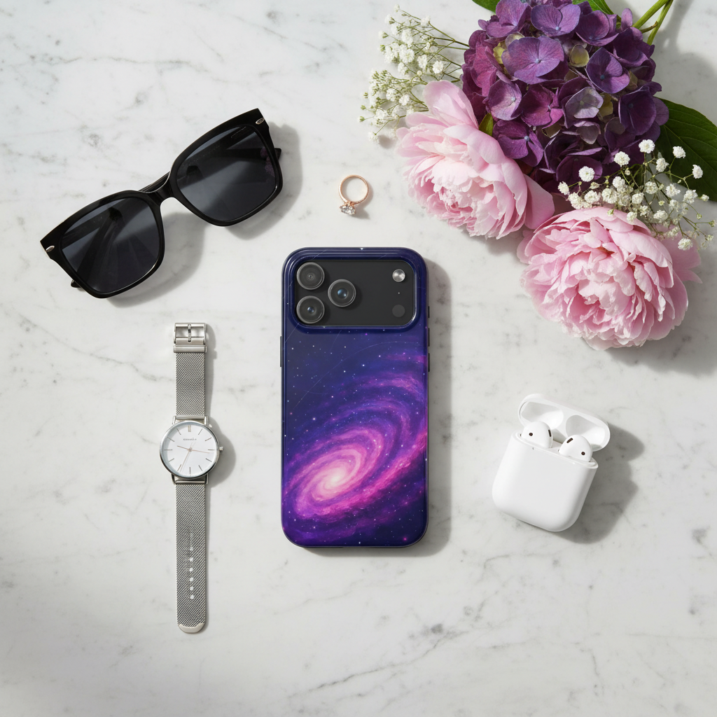 Flat lay with accessories