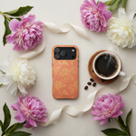 Flatlay with peonies