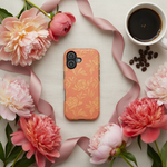 Flatlay with peonies