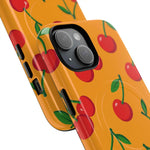 Orange cherry MagSafe case overlapping camera detail #iphone-14-plus