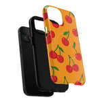 Orange cherry MagSafe case exploded phone, liner and shell assembly #iphone-14-plus