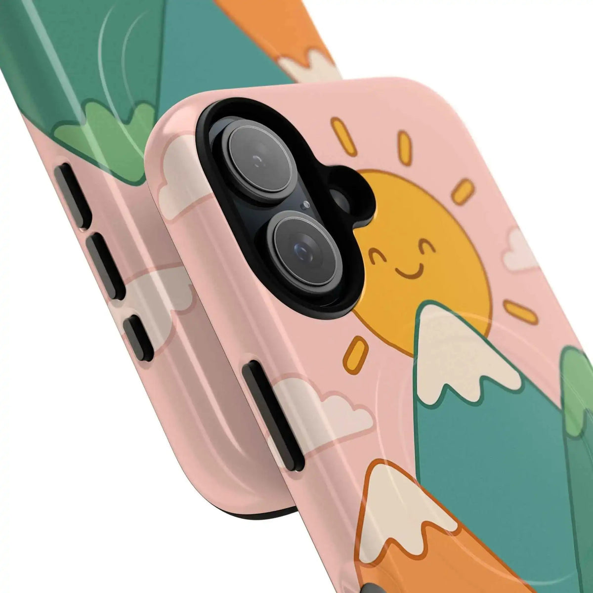 Mountain sunrise MagSafe case overlapping camera detail #iphone-16