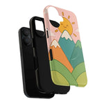 Mountain sunrise MagSafe case exploded phone, liner and shell assembly #iphone-16-plus