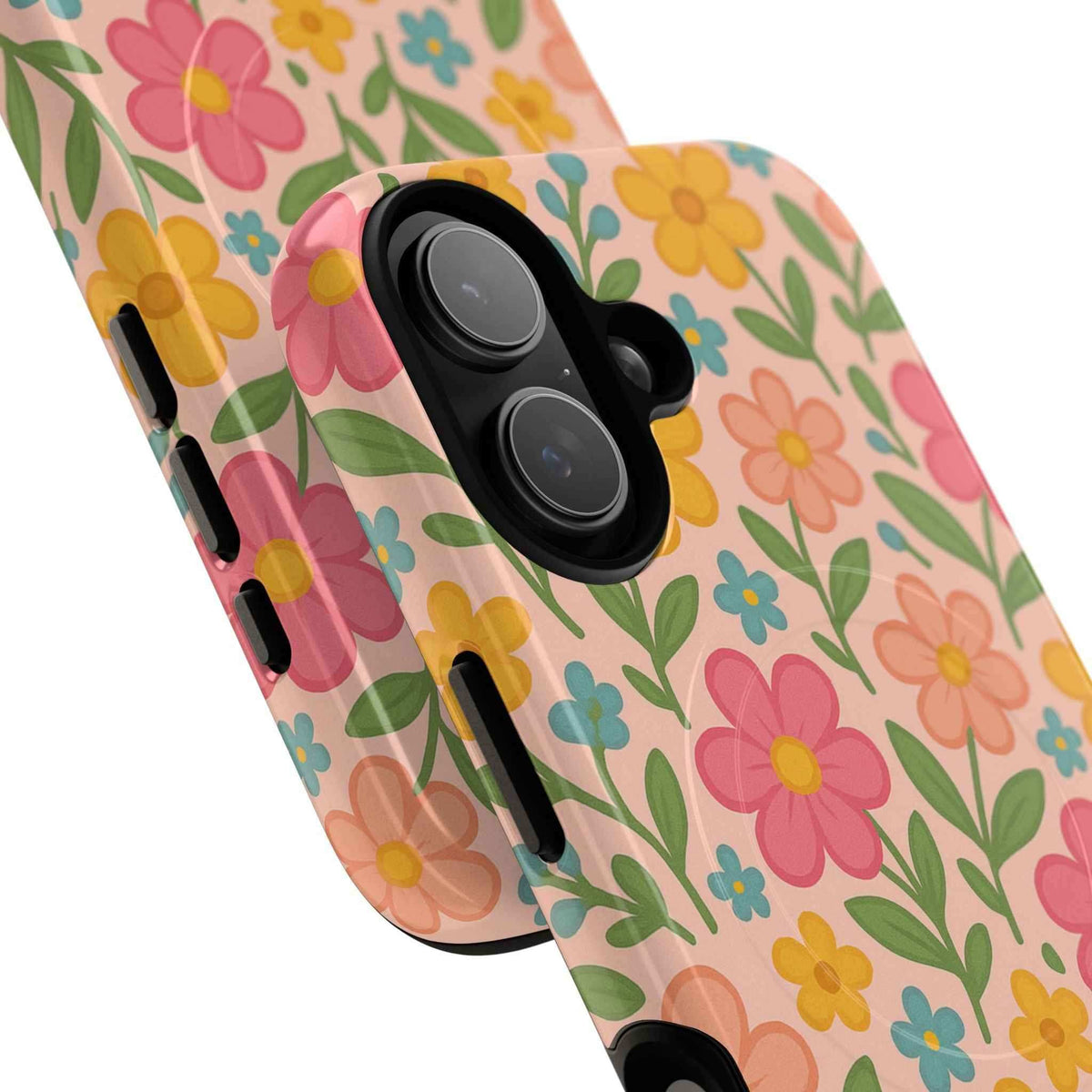 Floral Tough Magnetic MagSafe Phone Case - Stylish Protection for Everyday Use - iPhone 16 - close view #iphone-16